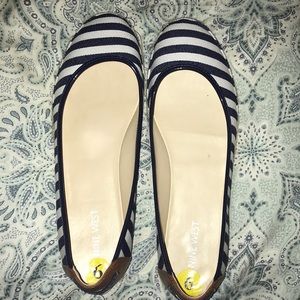 Navy & white flats